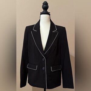 Apostrophe Elegant Black Women's Tailored Blazer with BeigeTrim 8P